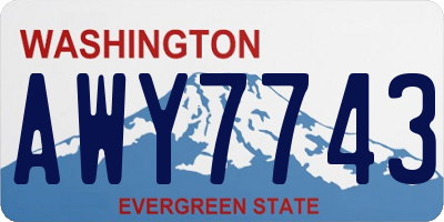 WA license plate AWY7743