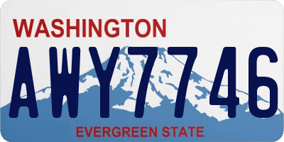 WA license plate AWY7746