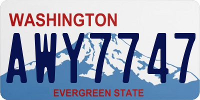 WA license plate AWY7747