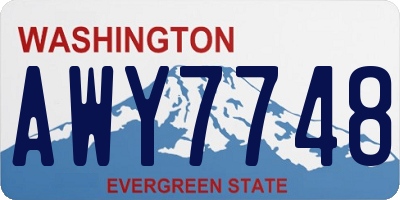 WA license plate AWY7748
