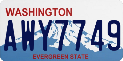 WA license plate AWY7749