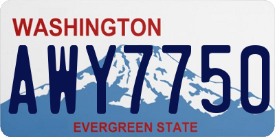 WA license plate AWY7750