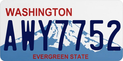 WA license plate AWY7752