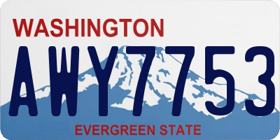 WA license plate AWY7753