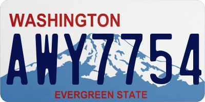 WA license plate AWY7754