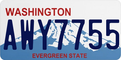 WA license plate AWY7755