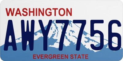 WA license plate AWY7756