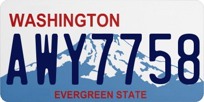 WA license plate AWY7758