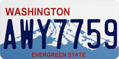 WA license plate AWY7759