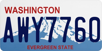 WA license plate AWY7760