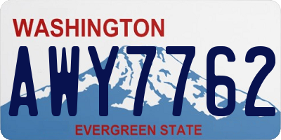 WA license plate AWY7762