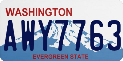 WA license plate AWY7763