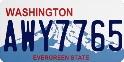 WA license plate AWY7765