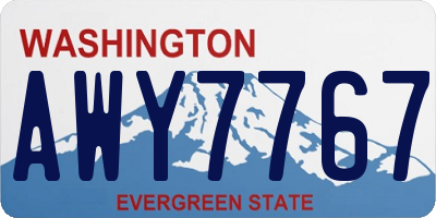 WA license plate AWY7767
