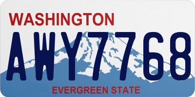 WA license plate AWY7768