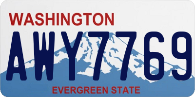 WA license plate AWY7769