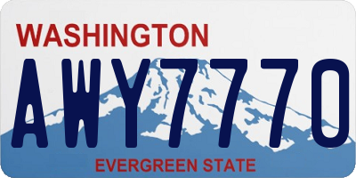 WA license plate AWY7770
