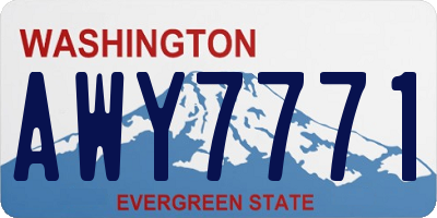 WA license plate AWY7771