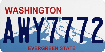 WA license plate AWY7772