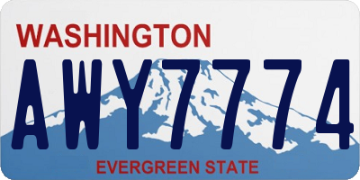 WA license plate AWY7774