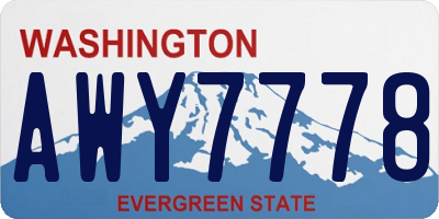 WA license plate AWY7778