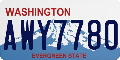 WA license plate AWY7780