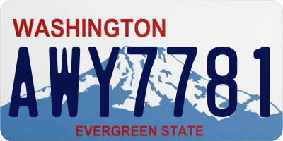 WA license plate AWY7781
