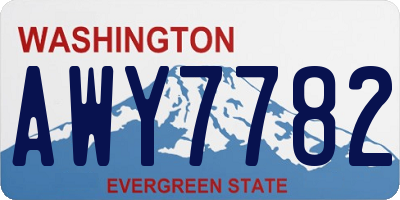 WA license plate AWY7782