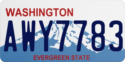 WA license plate AWY7783
