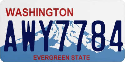 WA license plate AWY7784