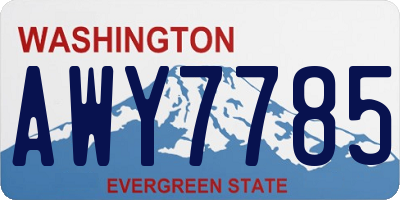 WA license plate AWY7785
