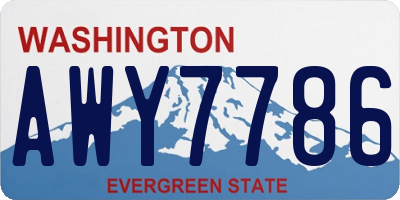 WA license plate AWY7786