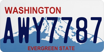 WA license plate AWY7787