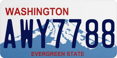WA license plate AWY7788