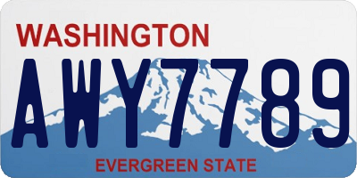 WA license plate AWY7789