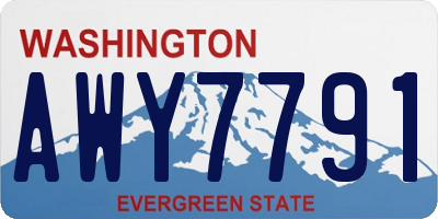 WA license plate AWY7791