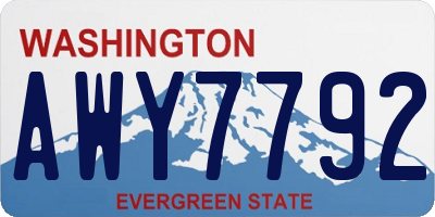WA license plate AWY7792