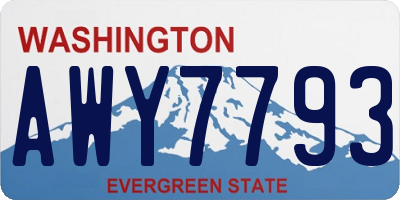 WA license plate AWY7793