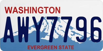 WA license plate AWY7796