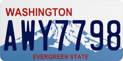 WA license plate AWY7798