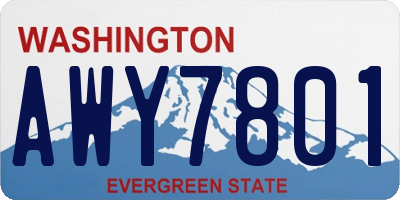WA license plate AWY7801