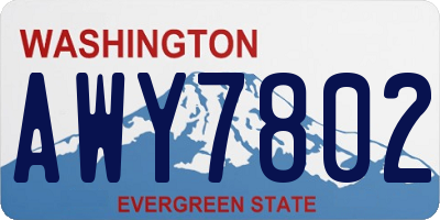 WA license plate AWY7802