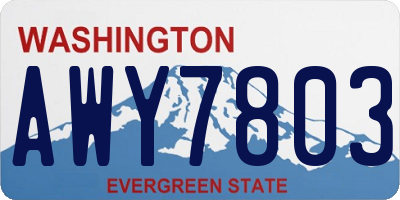 WA license plate AWY7803