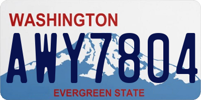 WA license plate AWY7804