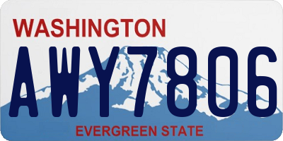 WA license plate AWY7806