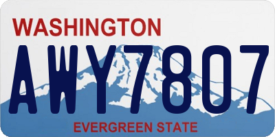 WA license plate AWY7807