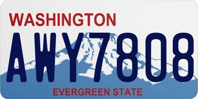 WA license plate AWY7808