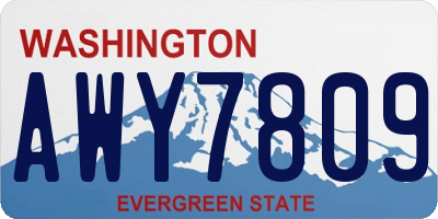 WA license plate AWY7809