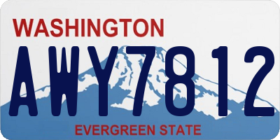 WA license plate AWY7812
