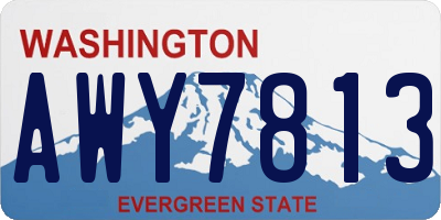 WA license plate AWY7813